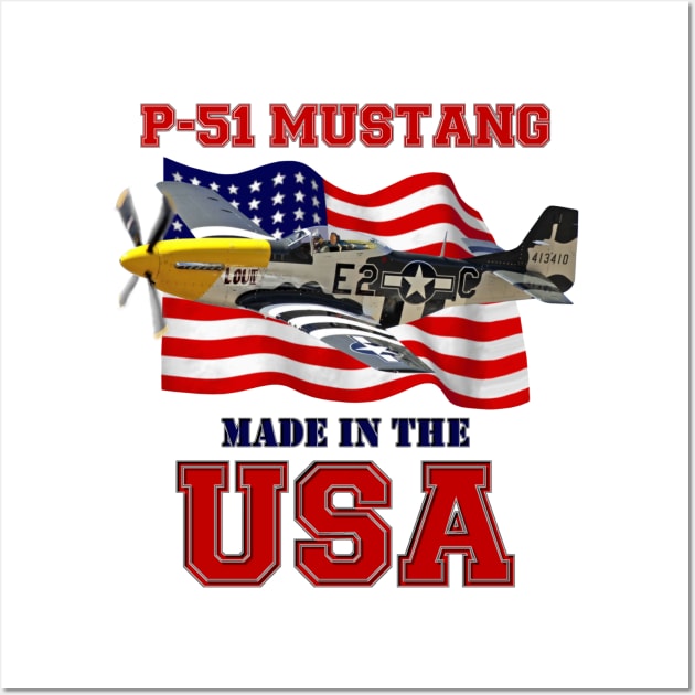 P-51 Mustang Made in the USA Wall Art by MilMerchant